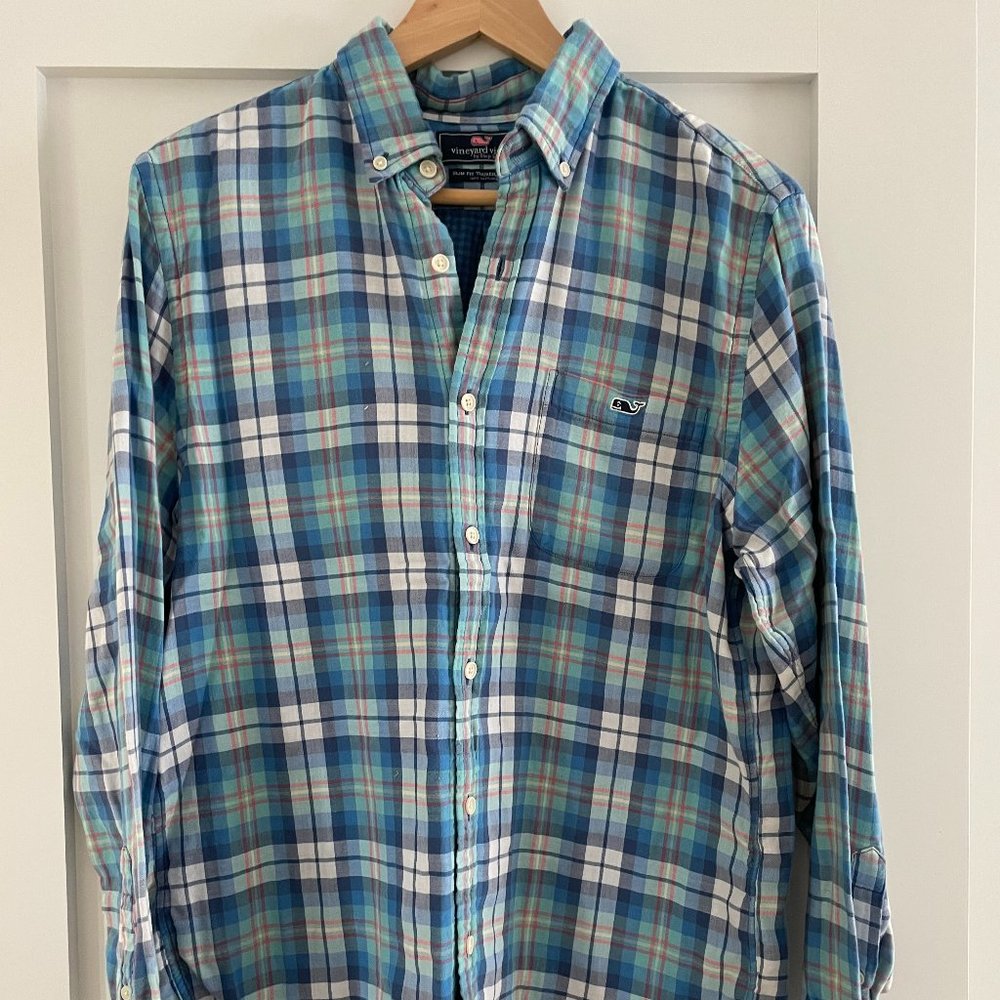 Vineyard Vines Slim Fit Tucker Flannel Shirt Size M
